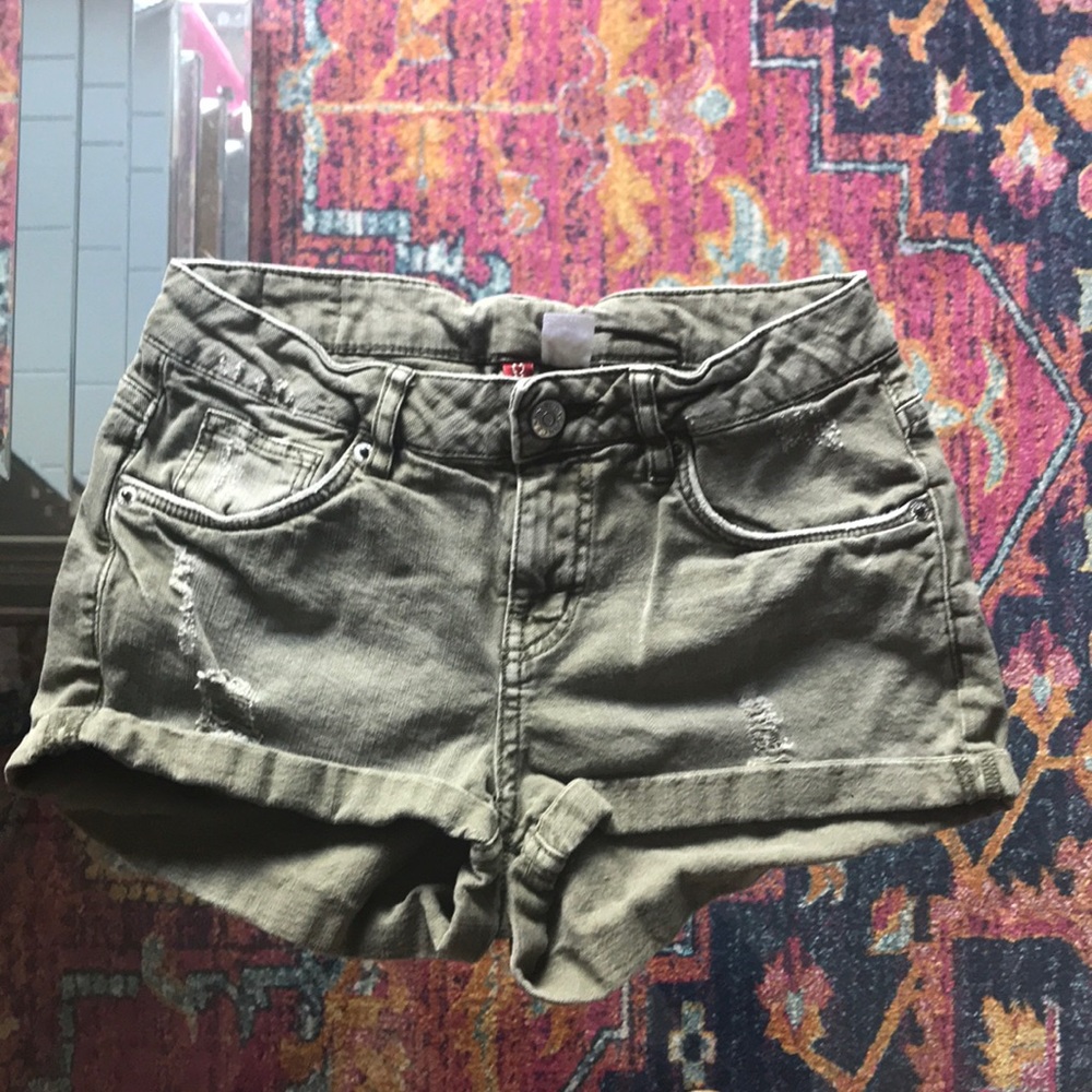 High-rise Distressed Jean Shorts